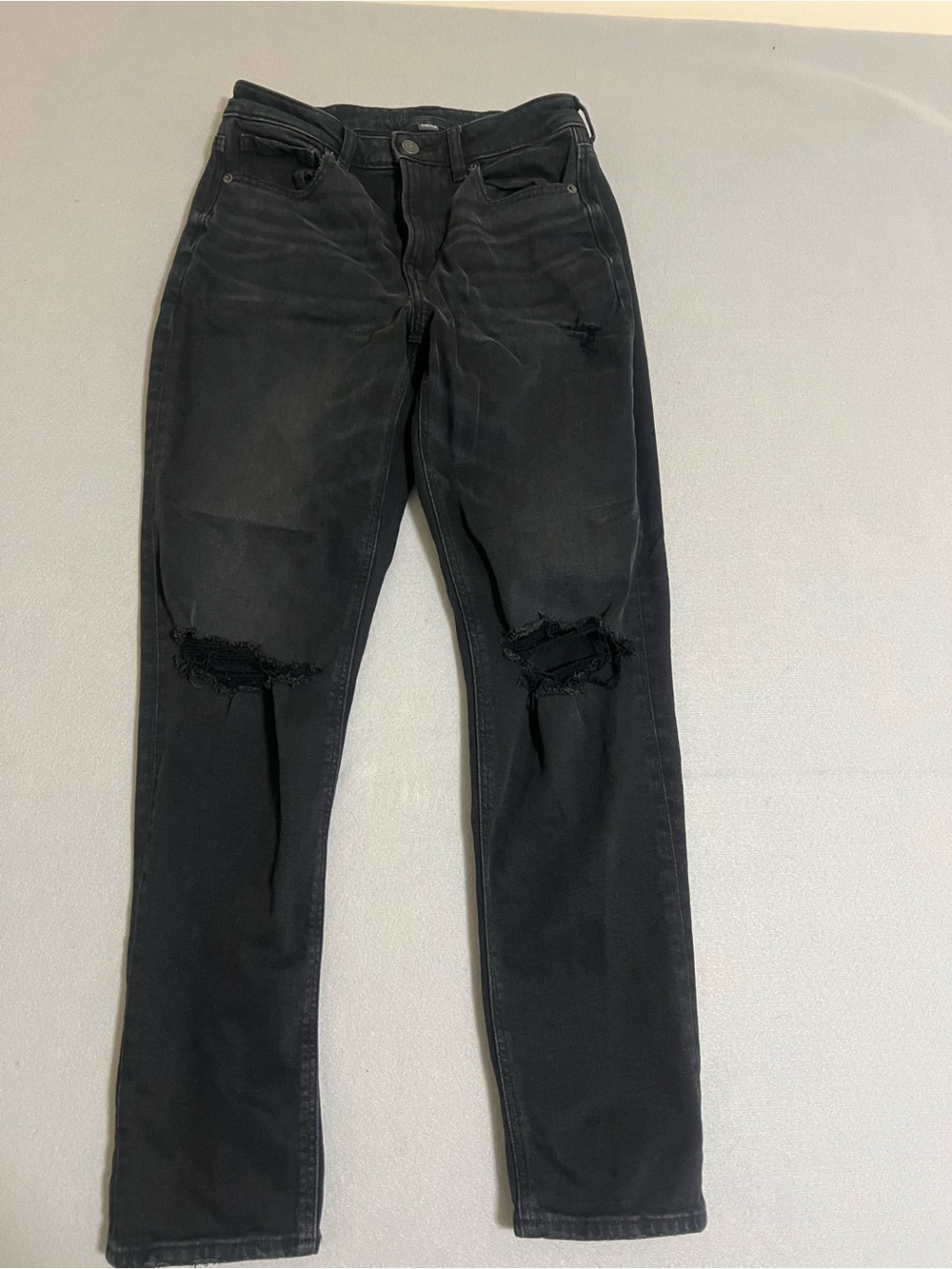 American Eagle Outfitters Black High-Rise Distressed Jeans